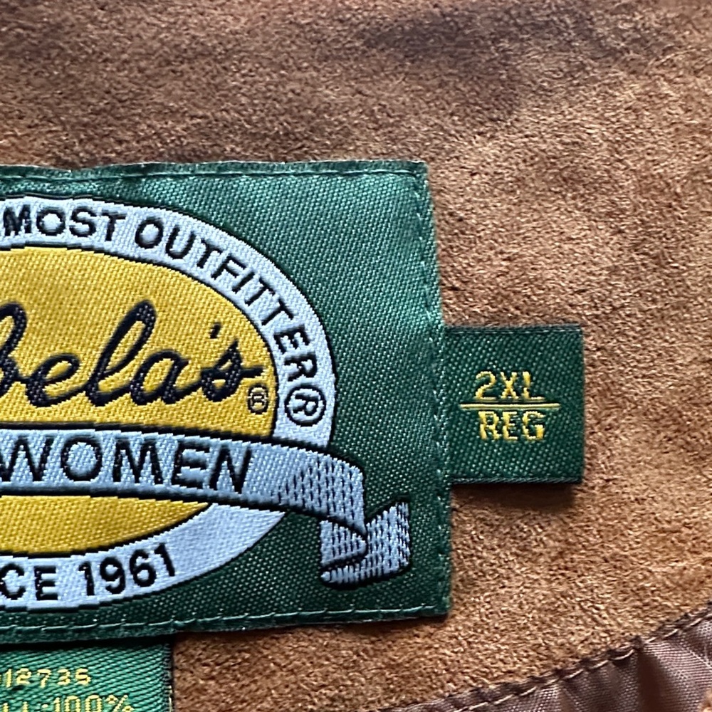Cabela's Women's Brown Suede Zip Vest with Braided Trim - Picture 3 of 6